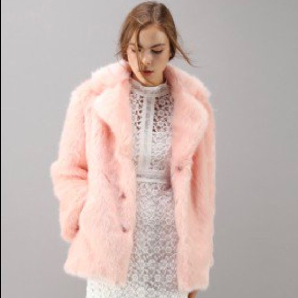 Chic Wish Jackets & Blazers - Chic Wish (UK) Large Pink Faux Fur Coat
